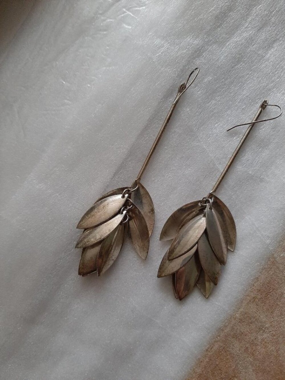 Silver "petals" earrings